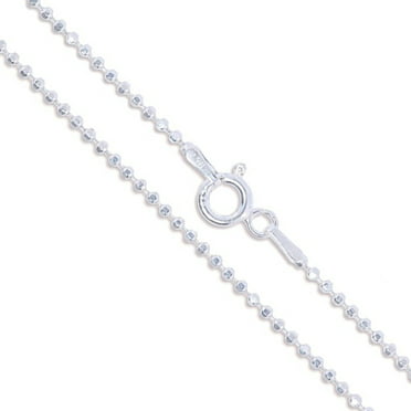 925 Sterling Silver Beaded Chain Necklace Jewelry Gifts for Women in Silver Choice of Lengths 24 16 18 20 and 1.25mm 1.5mm 1mm 2.35mm 3mm 5.5mm 